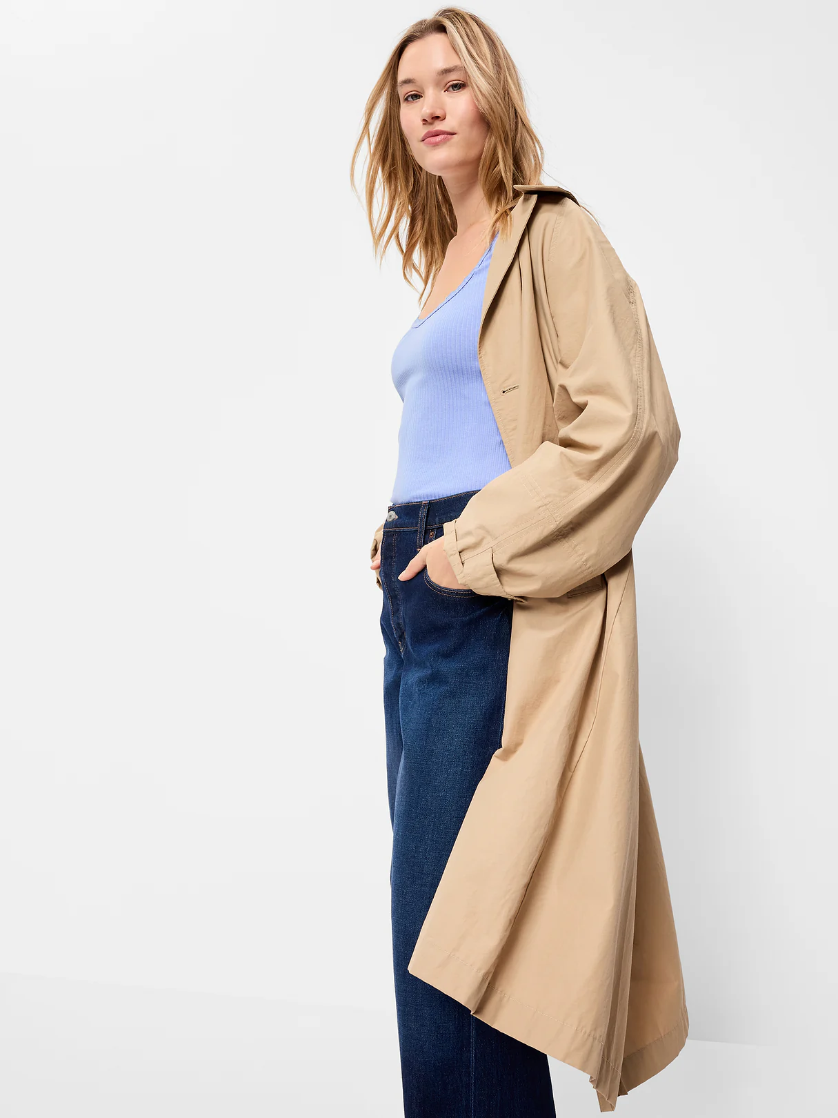 Lace-Trim Sweetheart-Neck Ribbed Top - Flax Flower