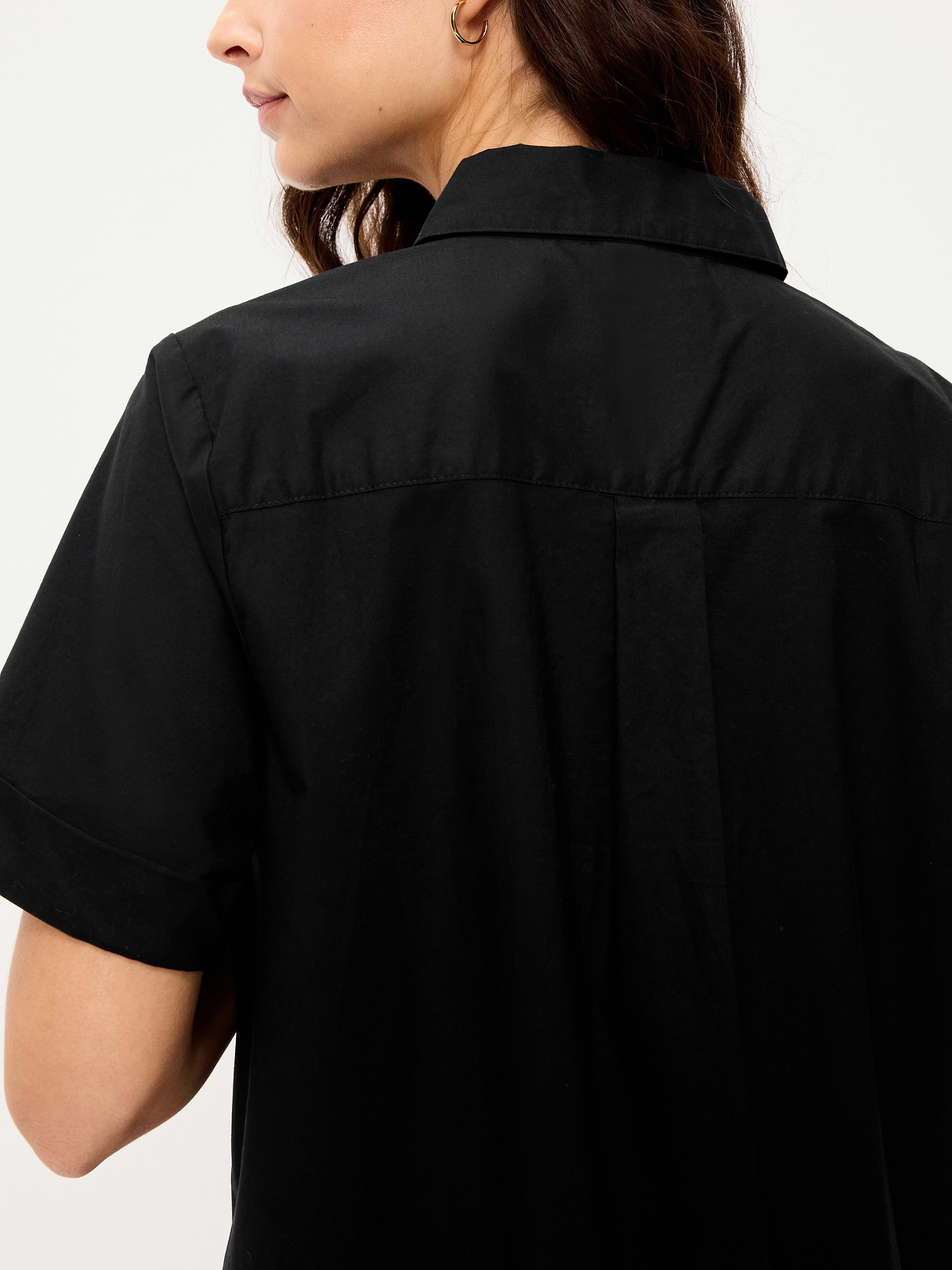 Button-Down Mini Shirt Dress - Black Jack