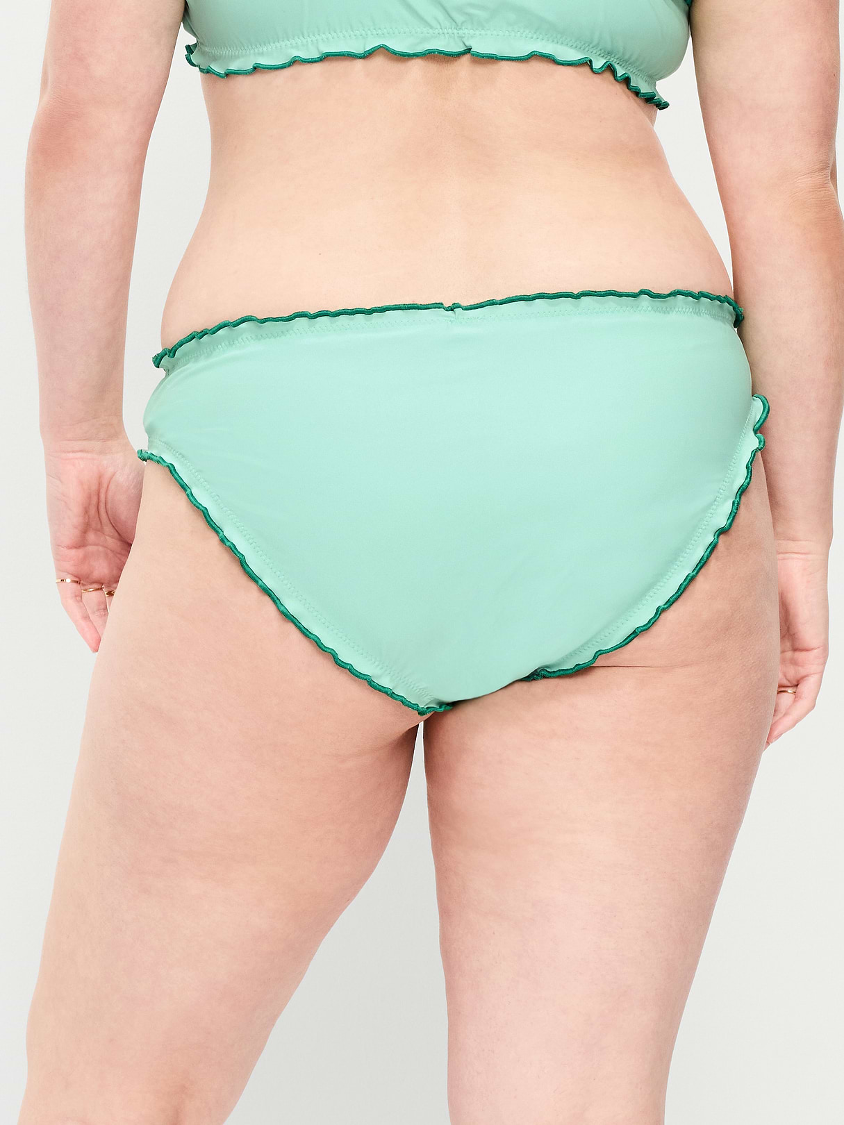 Mid-Rise Ruffle Trim Swim Bottoms - Palo Verde
