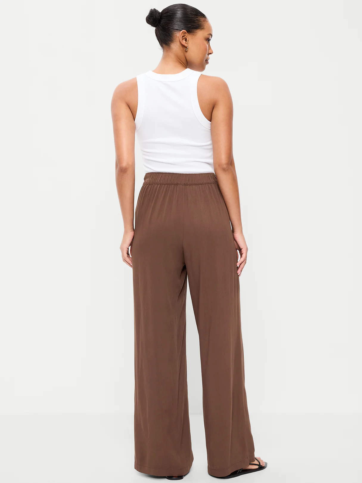 High-Waisted Playa Wide-Leg Pants - Peppercorn