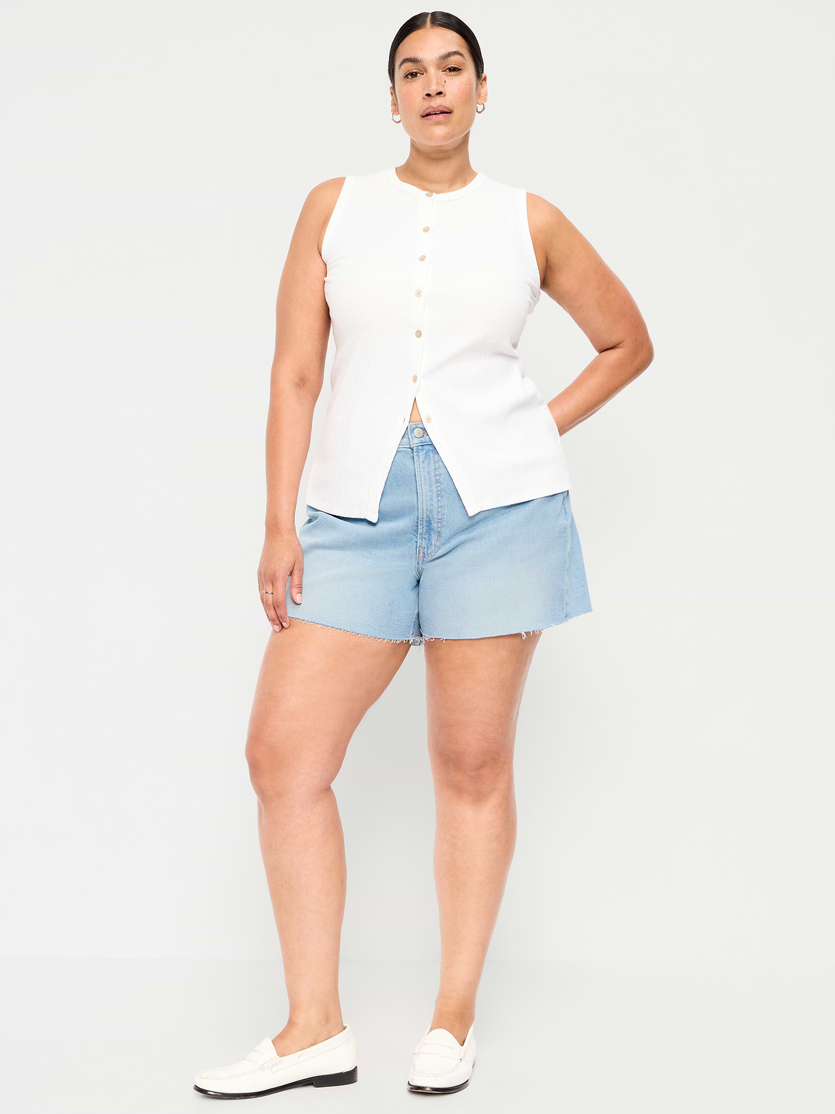High-Waisted OG Jean Shorts -- 4-inch inseam - Fresh Blue
