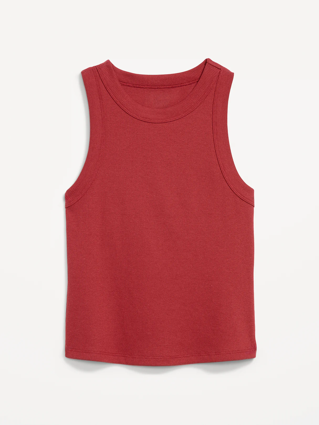 Crop Ribbed Tank Top - Loganberry