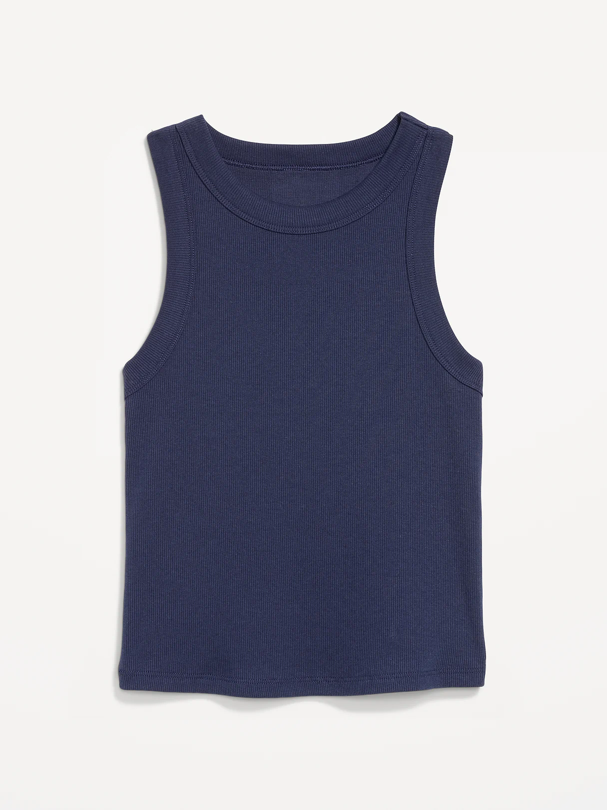 Crop Ribbed Tank Top - Arctic Depth