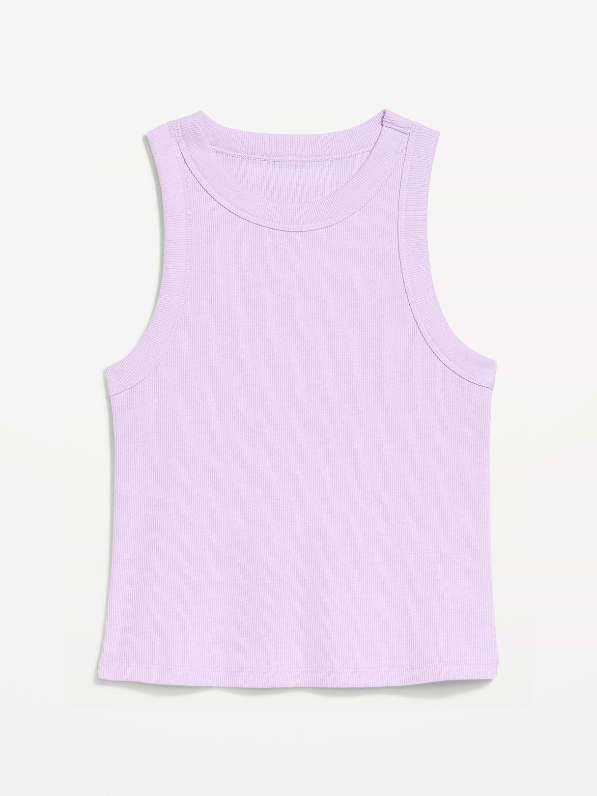 Crop Ribbed Tank Top - Fresh Lilac