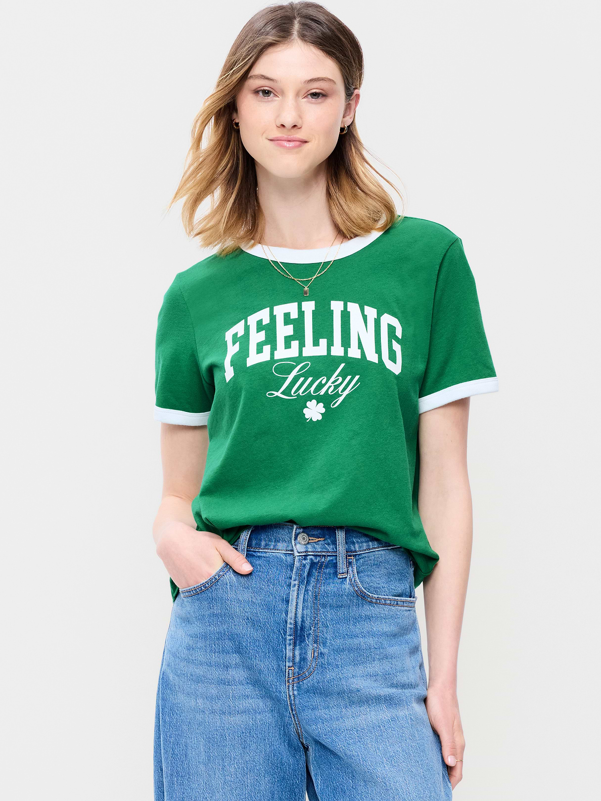 EveryWear Crew-Neck Graphic T-Shirt - Green Mangrove
