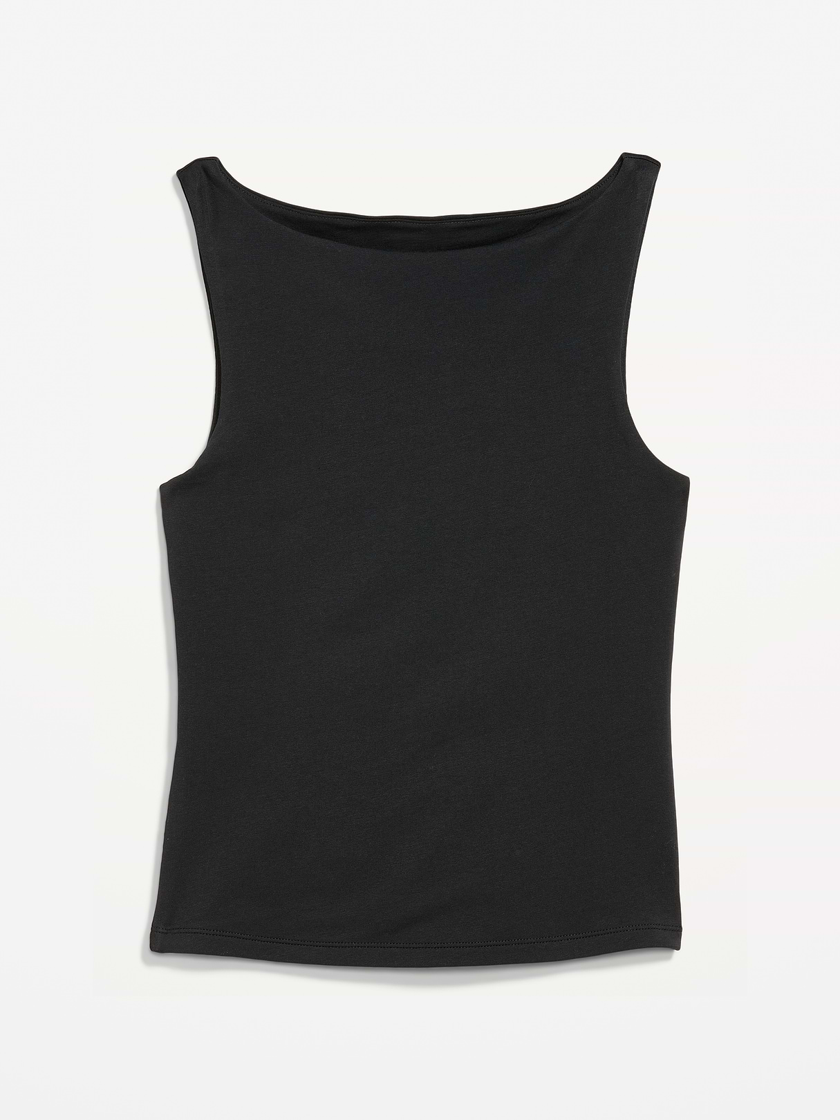 Hug Double-Layer Boatneck Top - Black Jack