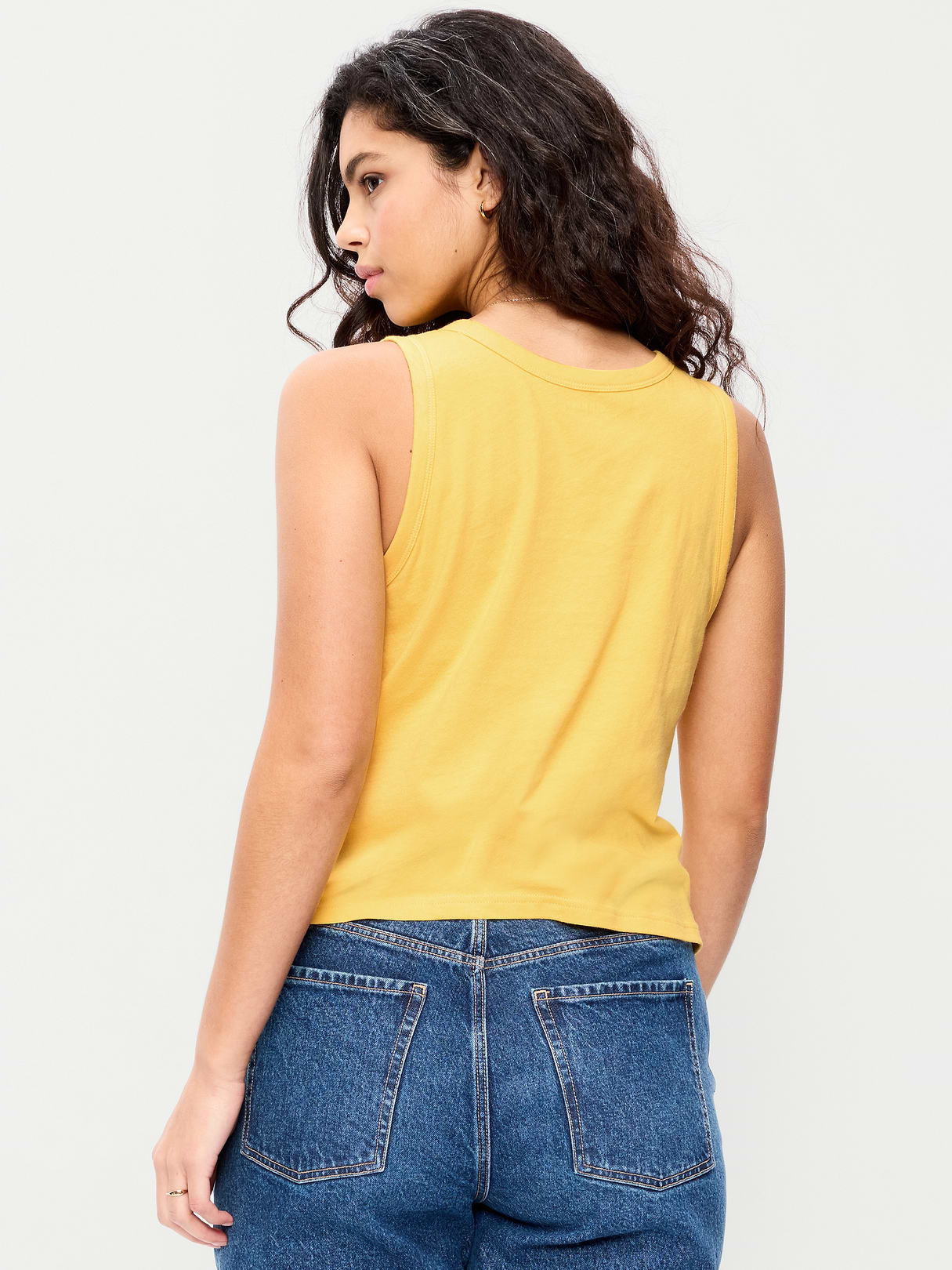 Relaxed Scoop-Neck Tank Top - Golden Yarrow