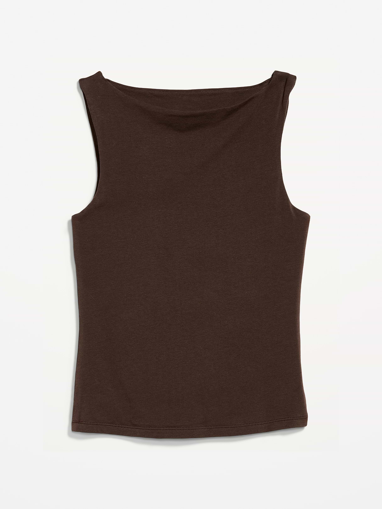 Hug Double-Layer Boatneck Top - Black Coffee