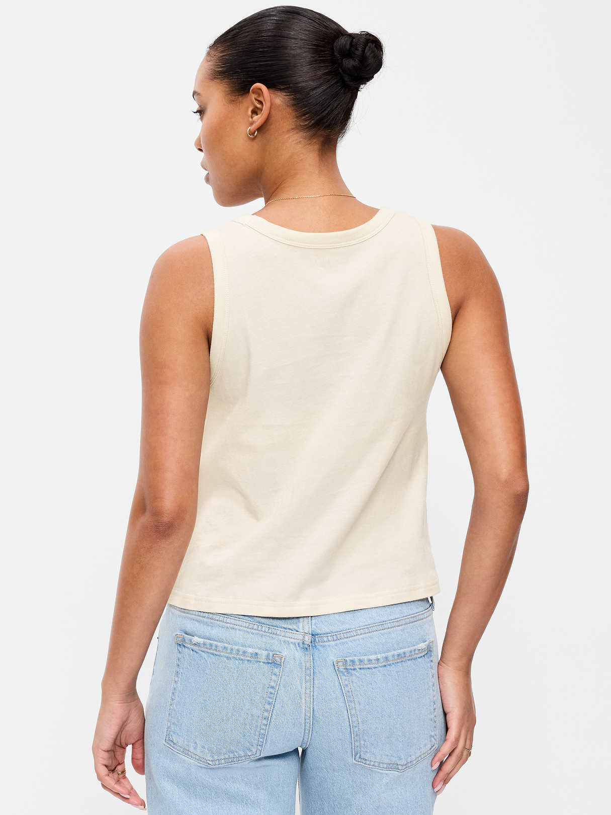 Relaxed Scoop-Neck Tank Top - Wish Bone