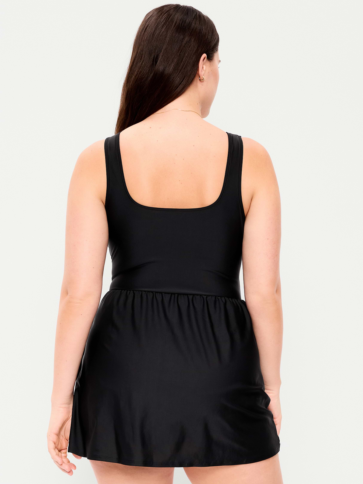 Pique Side-Tie Swim Dress - Black Jack