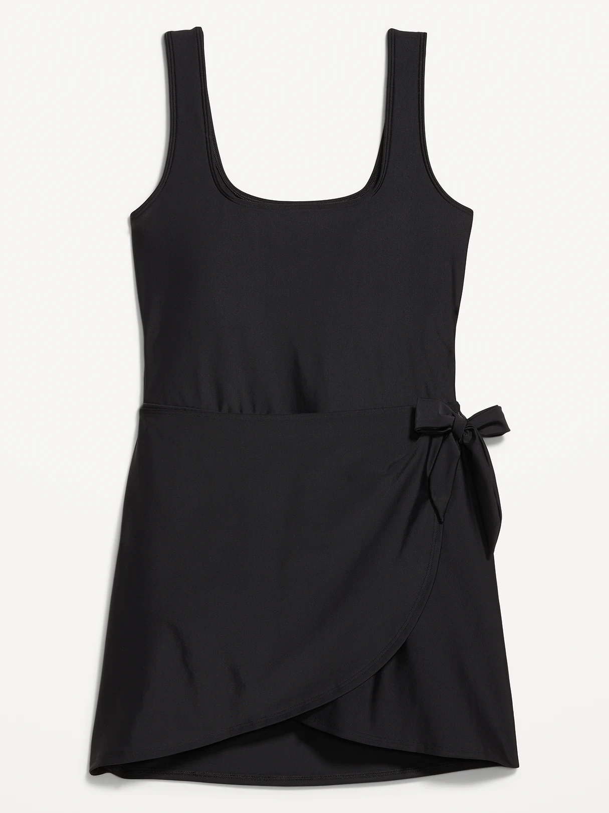 Pique Side-Tie Swim Dress - Black Jack