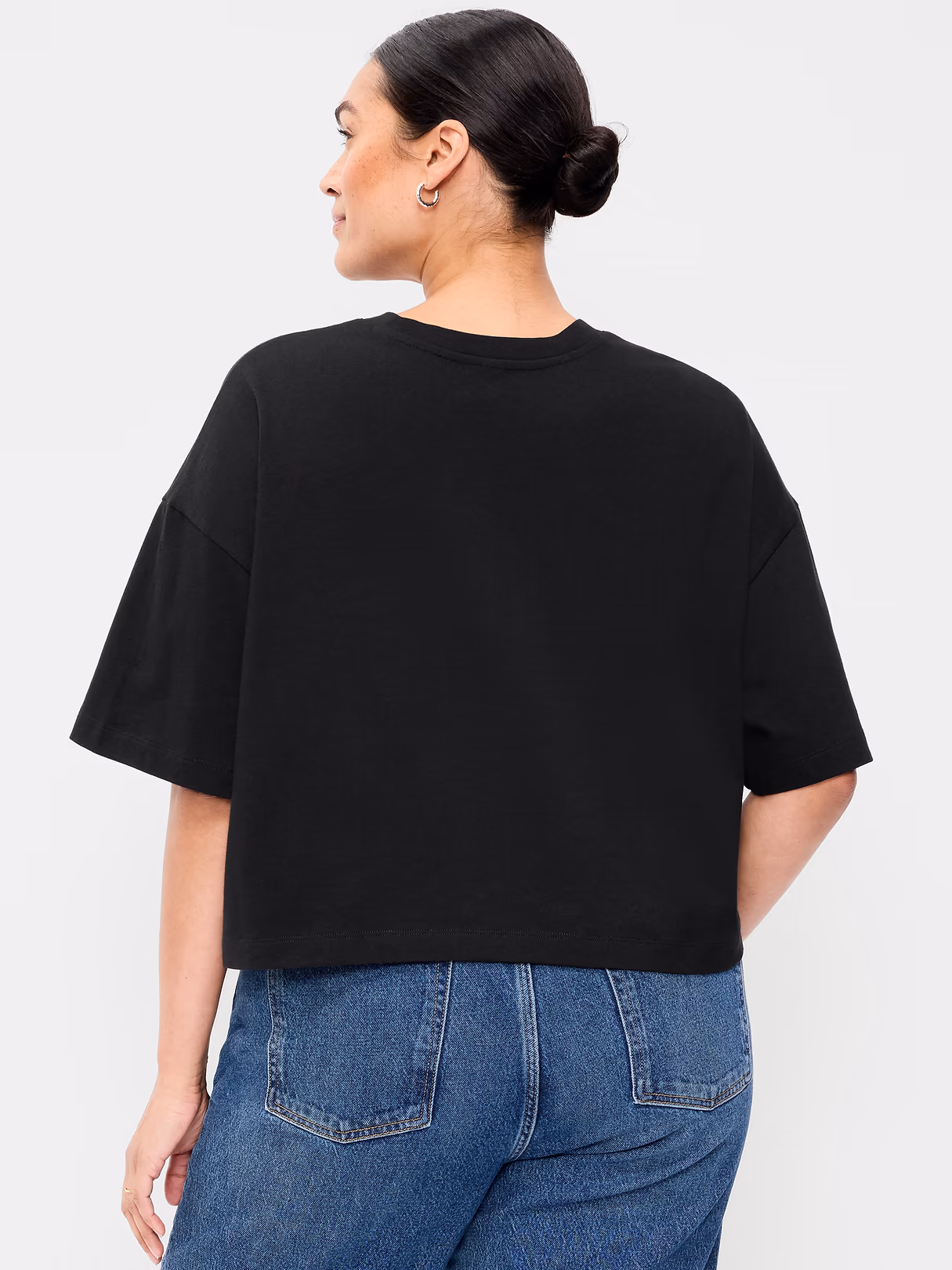 Vintage Crew-Neck Oversized Crop T-Shirt - Black Jack 3