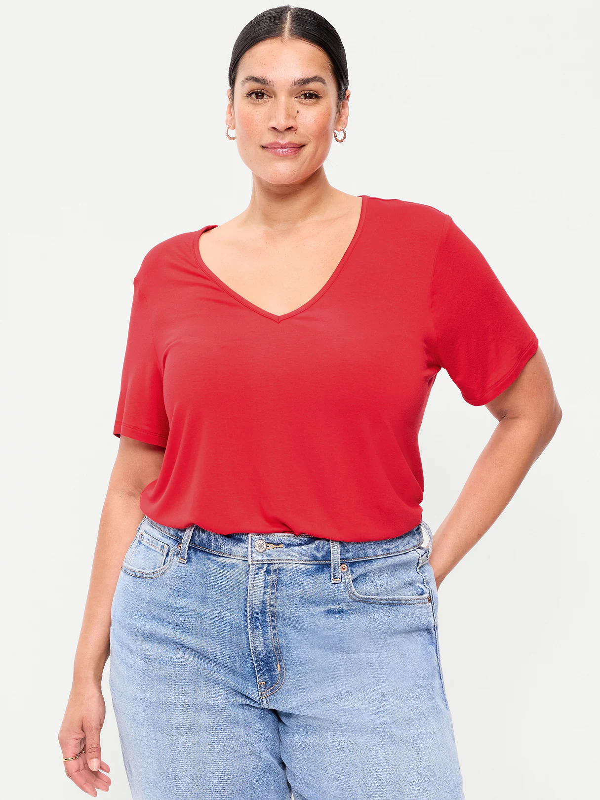 Luxe Slub-Knit T-Shirt - Amaryllis
