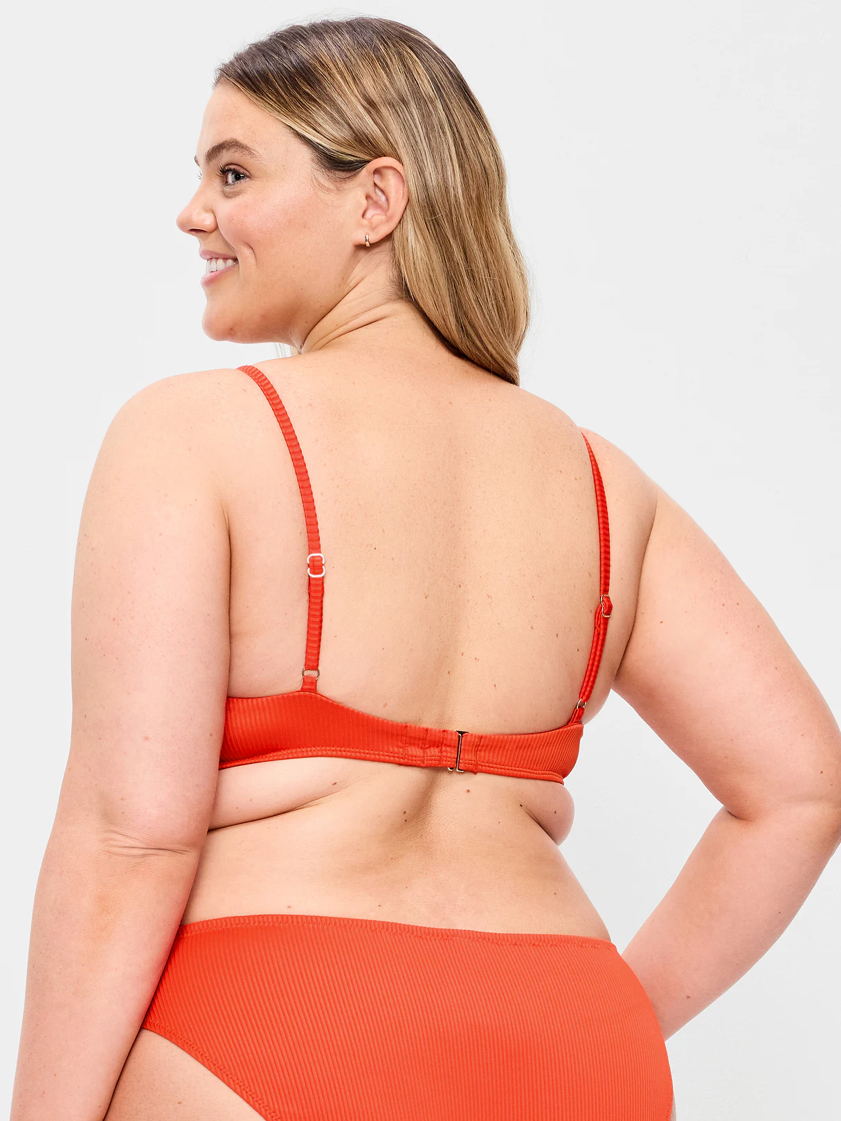Ribbed Bra Bikini Swim Top - Ornament Orange