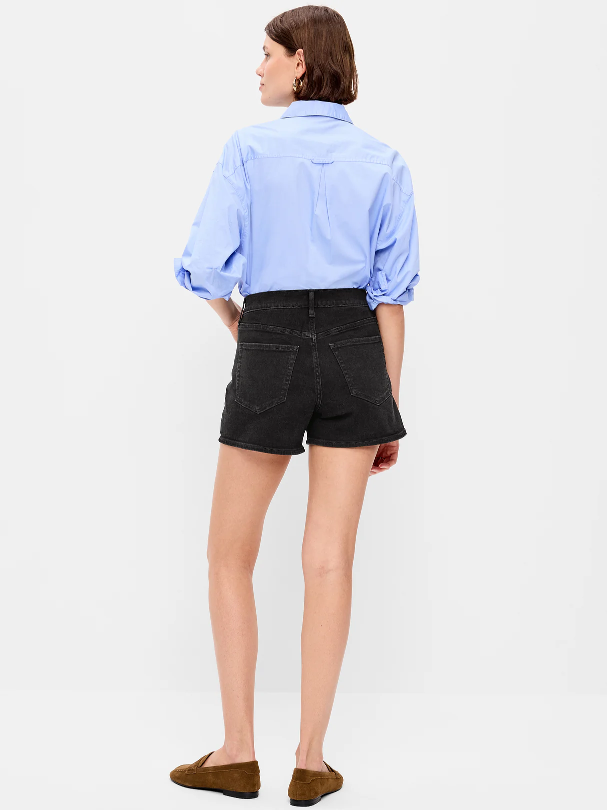 High-Waisted Wow Jean Shorts -- 4-inch inseam - Black Jack