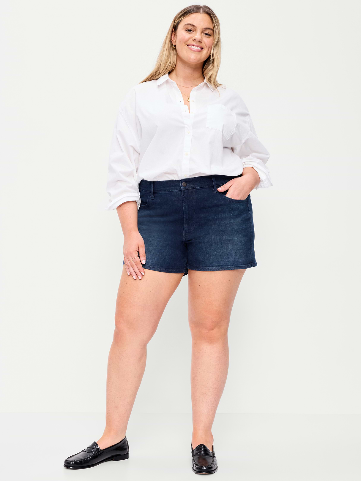 High-Waisted Wow Jean Shorts -- 4-inch inseam - River
