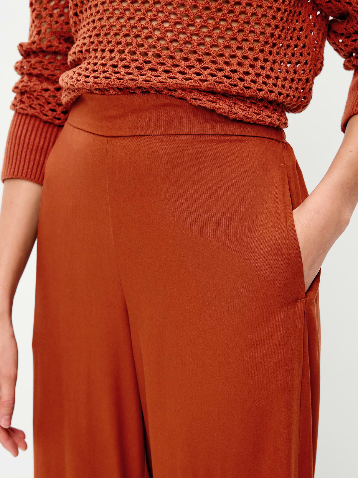 High-Waisted Playa Wide-Leg Pants - Russet Moon