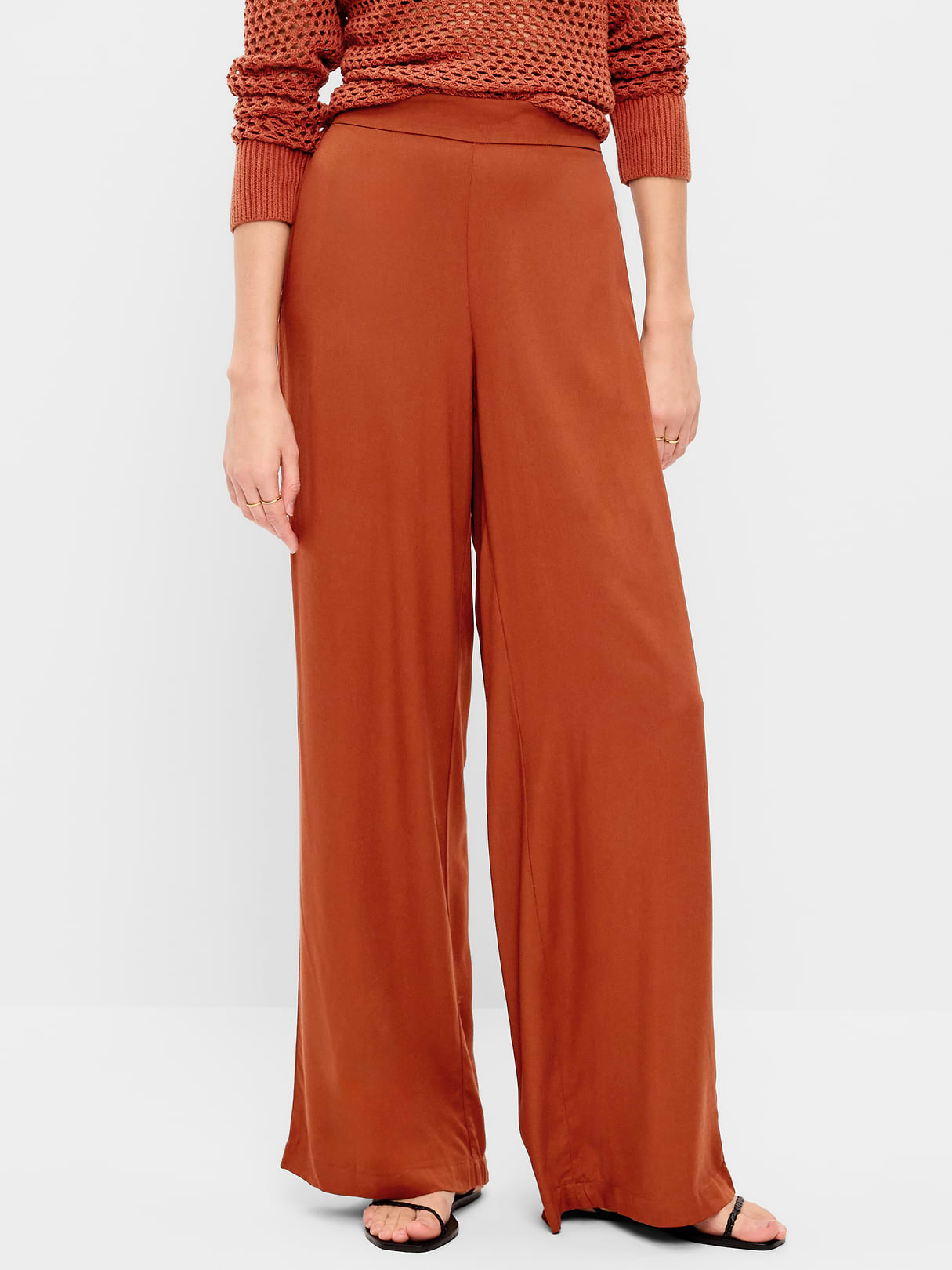 High-Waisted Playa Wide-Leg Pants - Russet Moon