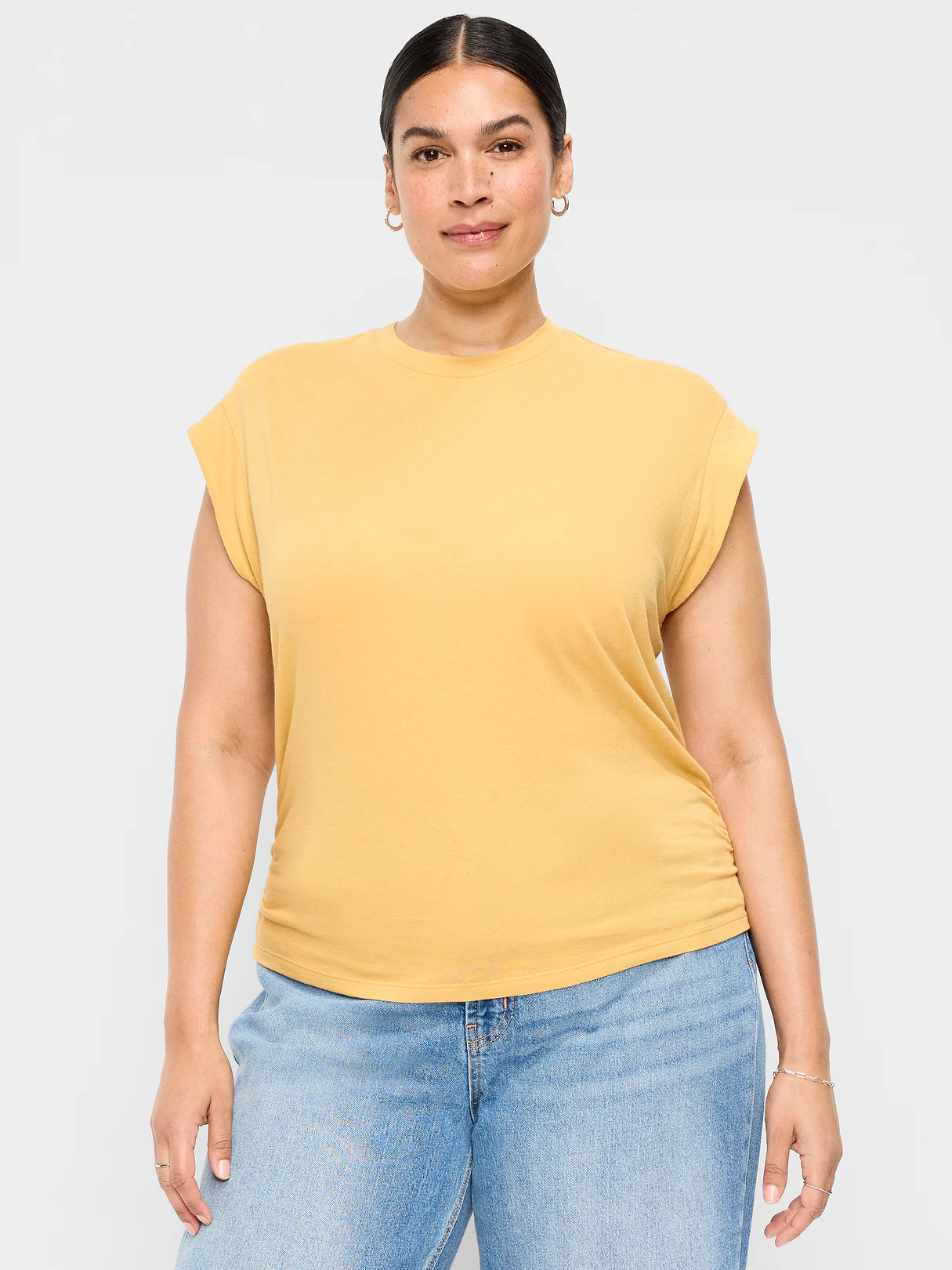 Cap-Sleeve Cinch-Waist Top - Sandstorm