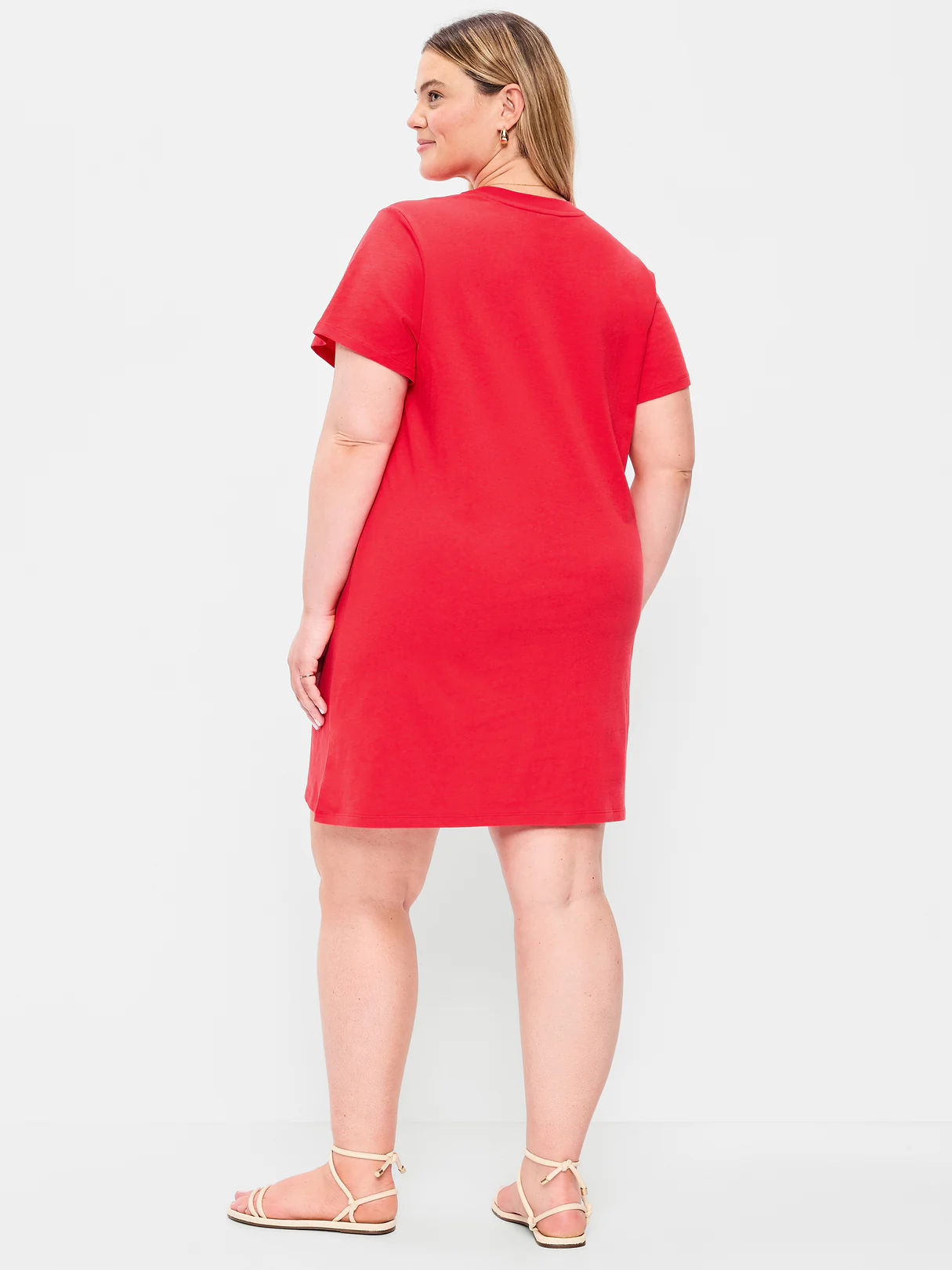 Vintage Crew-Neck Mini T-Shirt Dress - Amaryllis