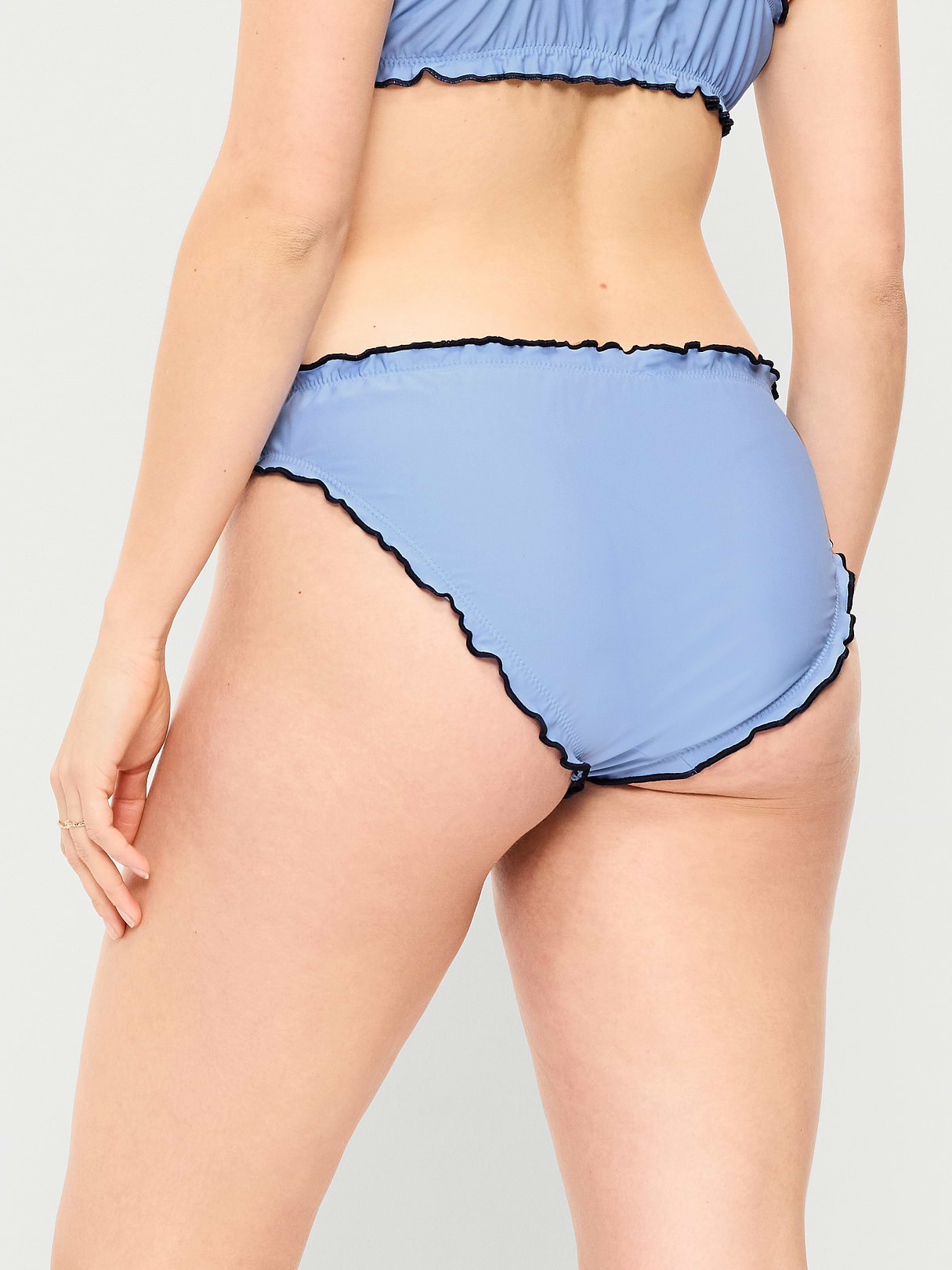 Mid-Rise Ruffle Trim Swim Bottoms - Lighthouse