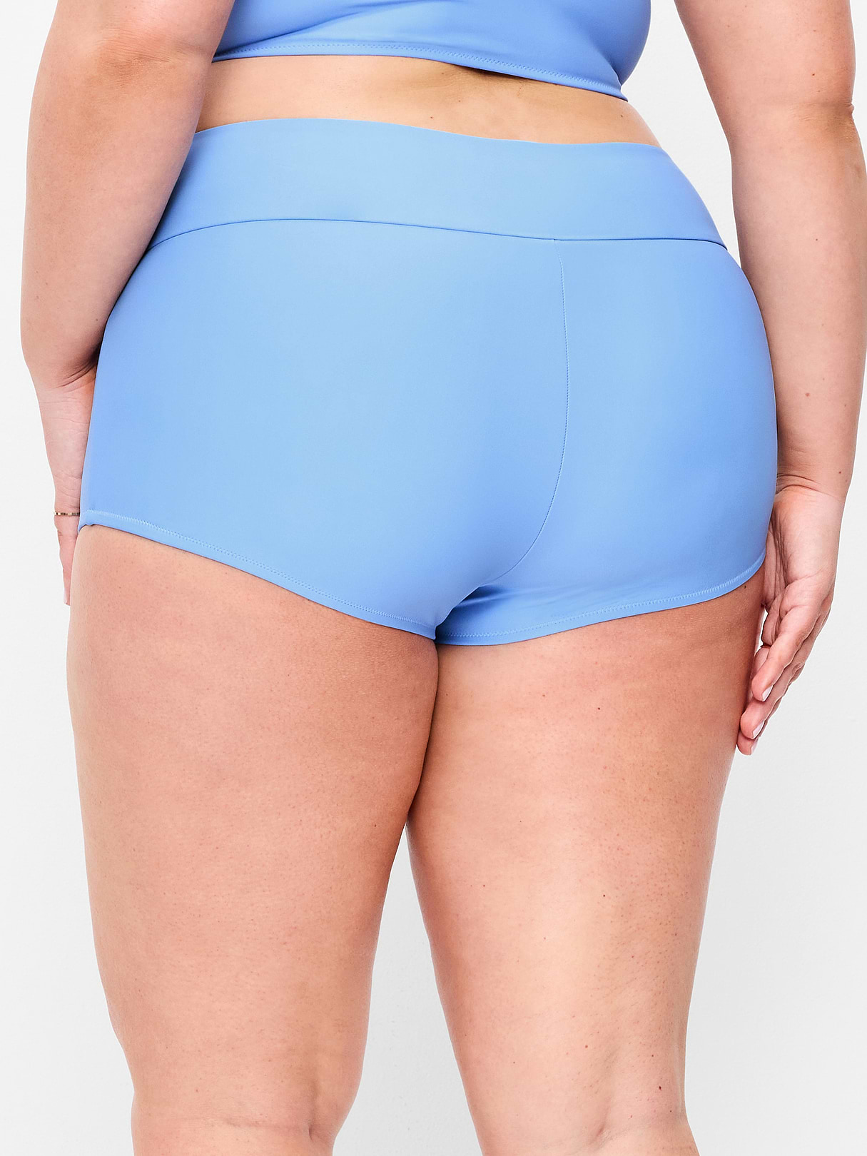 High-Waisted Retro Swim Bottoms - Lighthouse