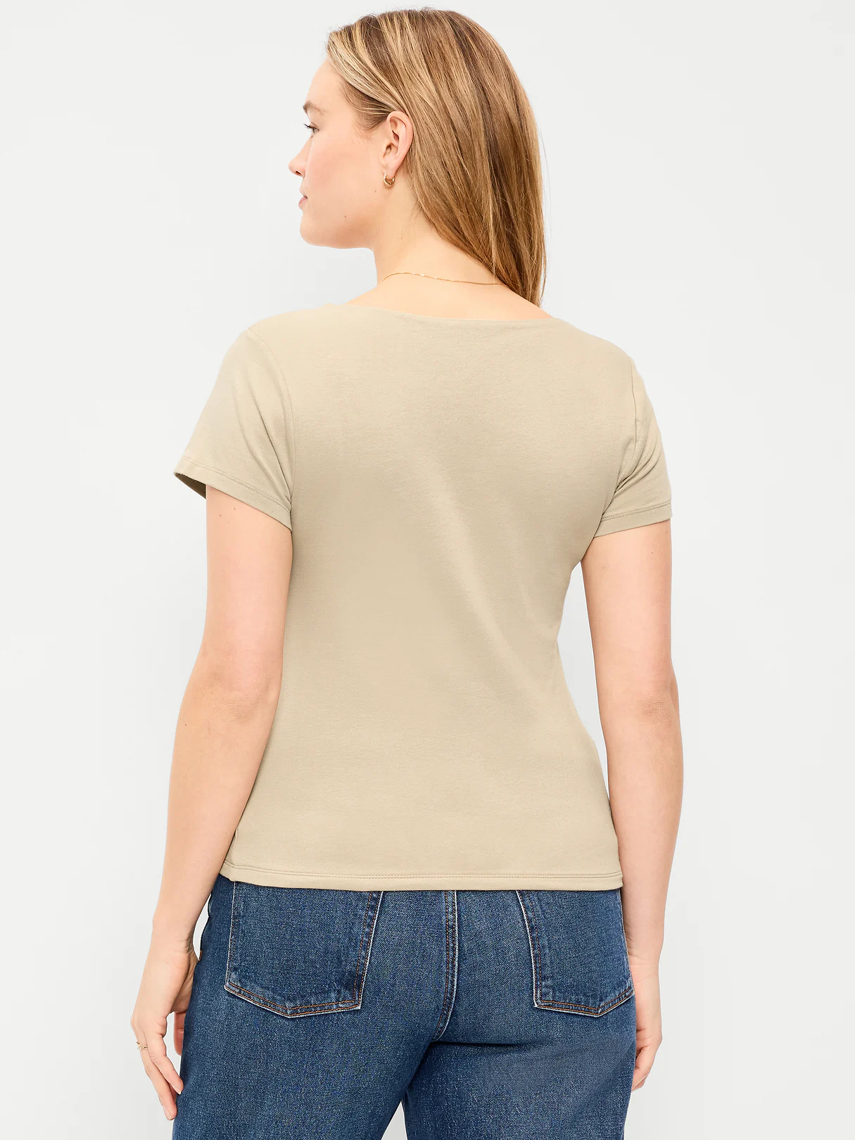 Hug Double-Layer Scoop-Neck Top - Mocha Taffy
