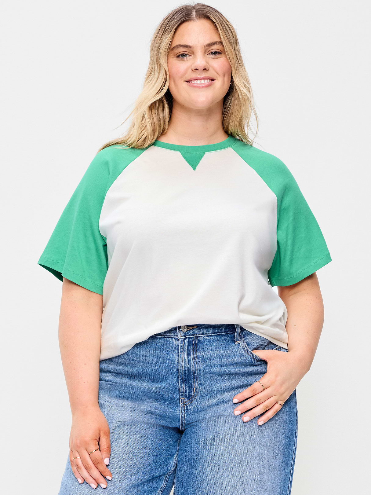 Vintage Crew-Neck Raglan T-Shirt - Chrysolite