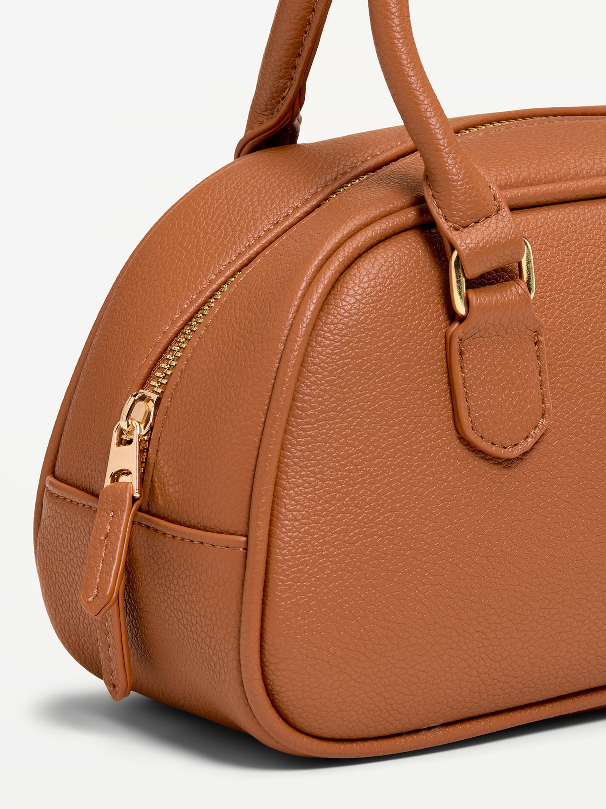 Mini Bowler Bag - Cognac Brown