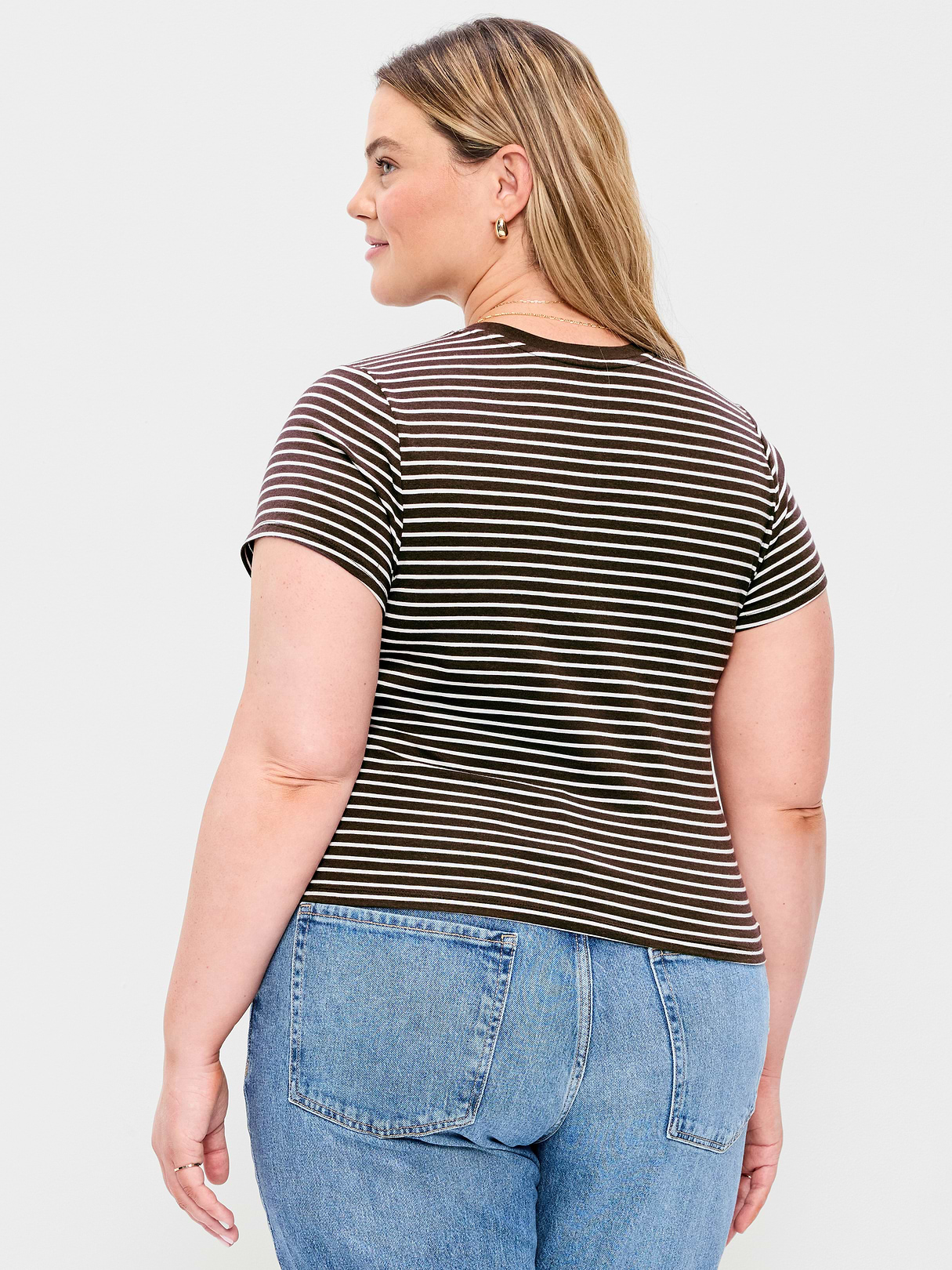Bestee Crew-Neck T-Shirt - Earth Brown Stripe