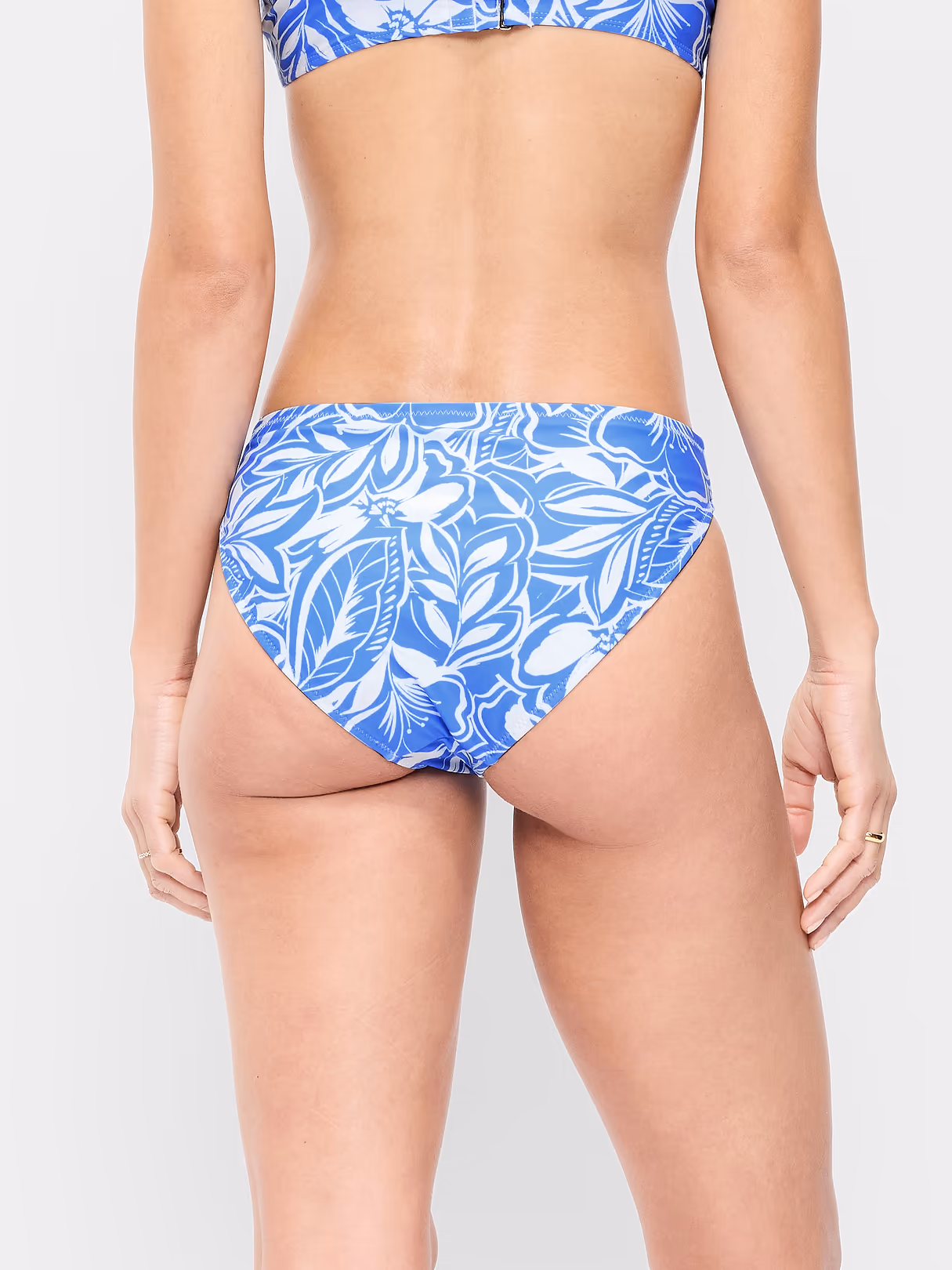 Mid-Rise Bikini Swim Bottoms - Blue Floral