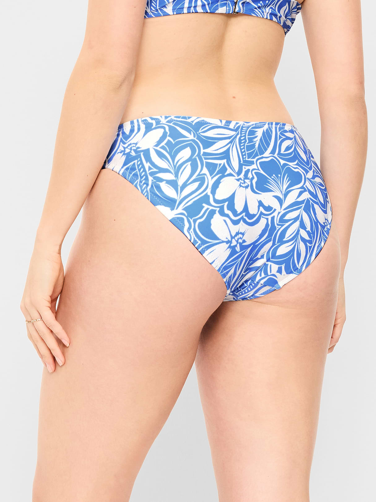 Mid-Rise Bikini Swim Bottoms - Blue Floral