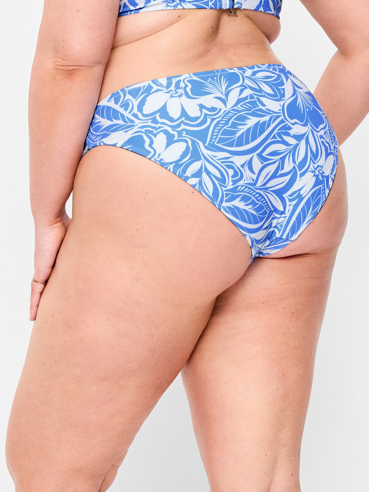 Mid-Rise Bikini Swim Bottoms - Blue Floral