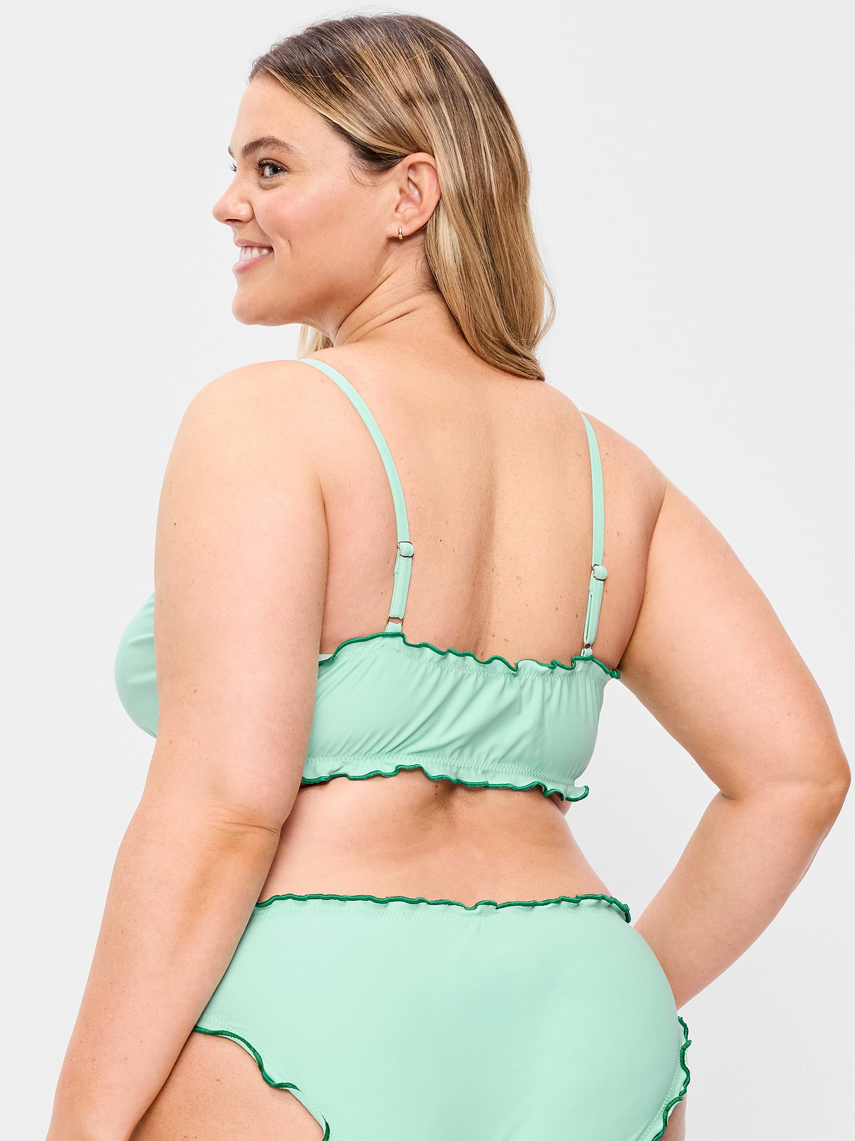 Scoop-Neck Ruffle Swim Top - Palo Verde
