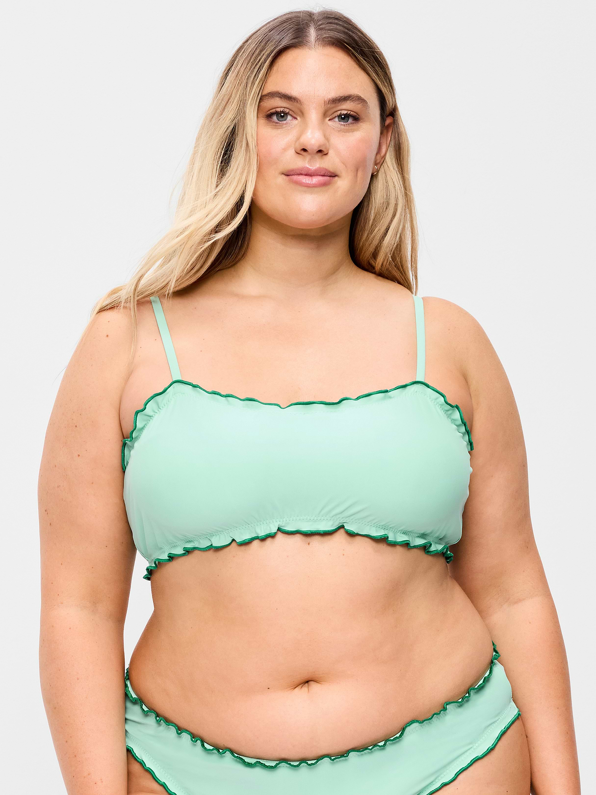 Scoop-Neck Ruffle Swim Top - Palo Verde
