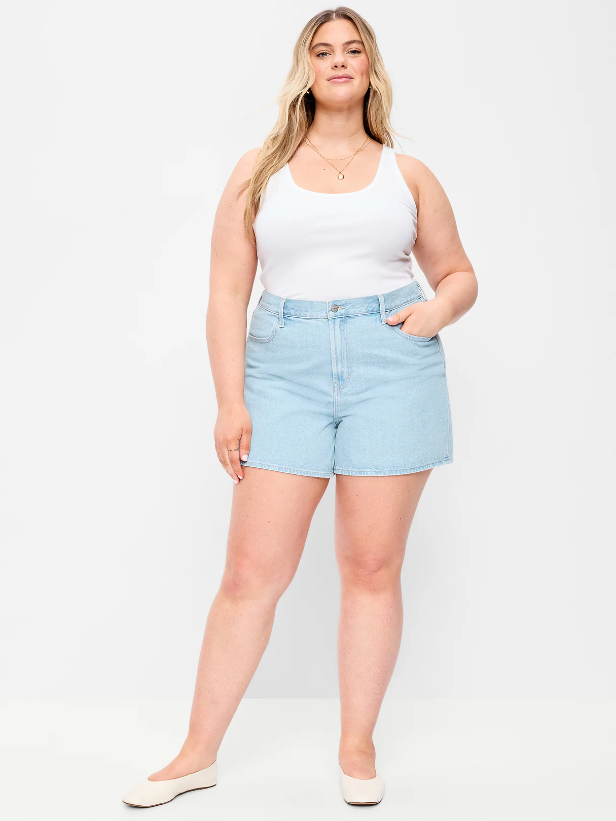 High-Waisted Wow Baggy Jean Shorts -- 5-inch inseam - Adeera