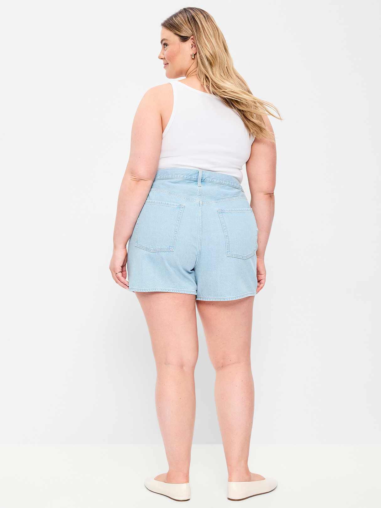 High-Waisted Wow Baggy Jean Shorts -- 5-inch inseam - Adeera