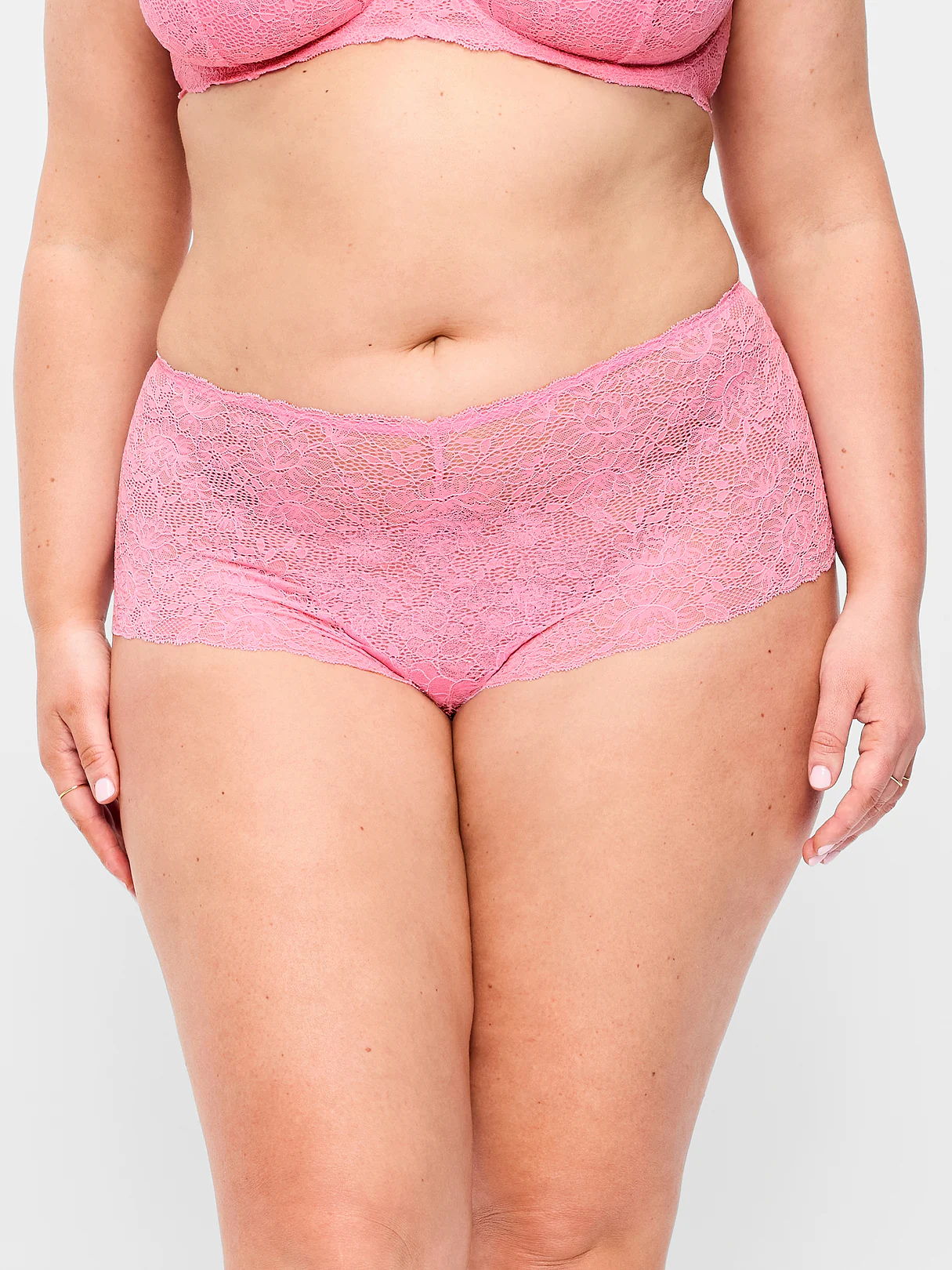 Lace Boyshort Underwear - Hydrangea Pink
