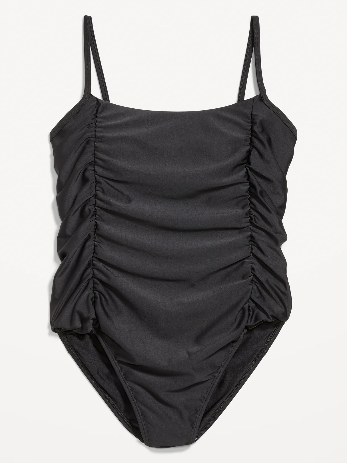 Ruched One-Piece Swimsuit - Black Jack