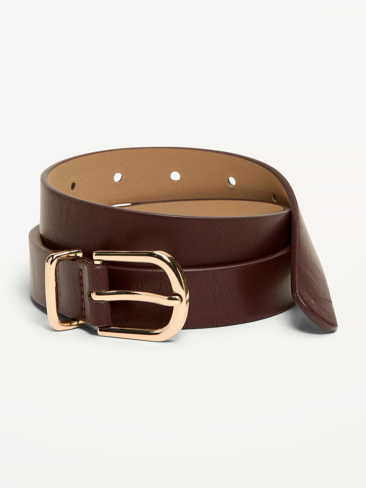Classic Faux-Leather Belt - Walnut Brown