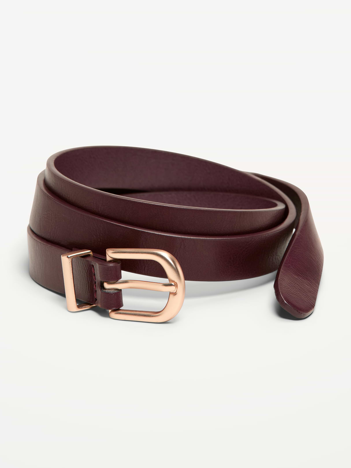 Classic Slim Faux-Leather Belt - Dark Brown
