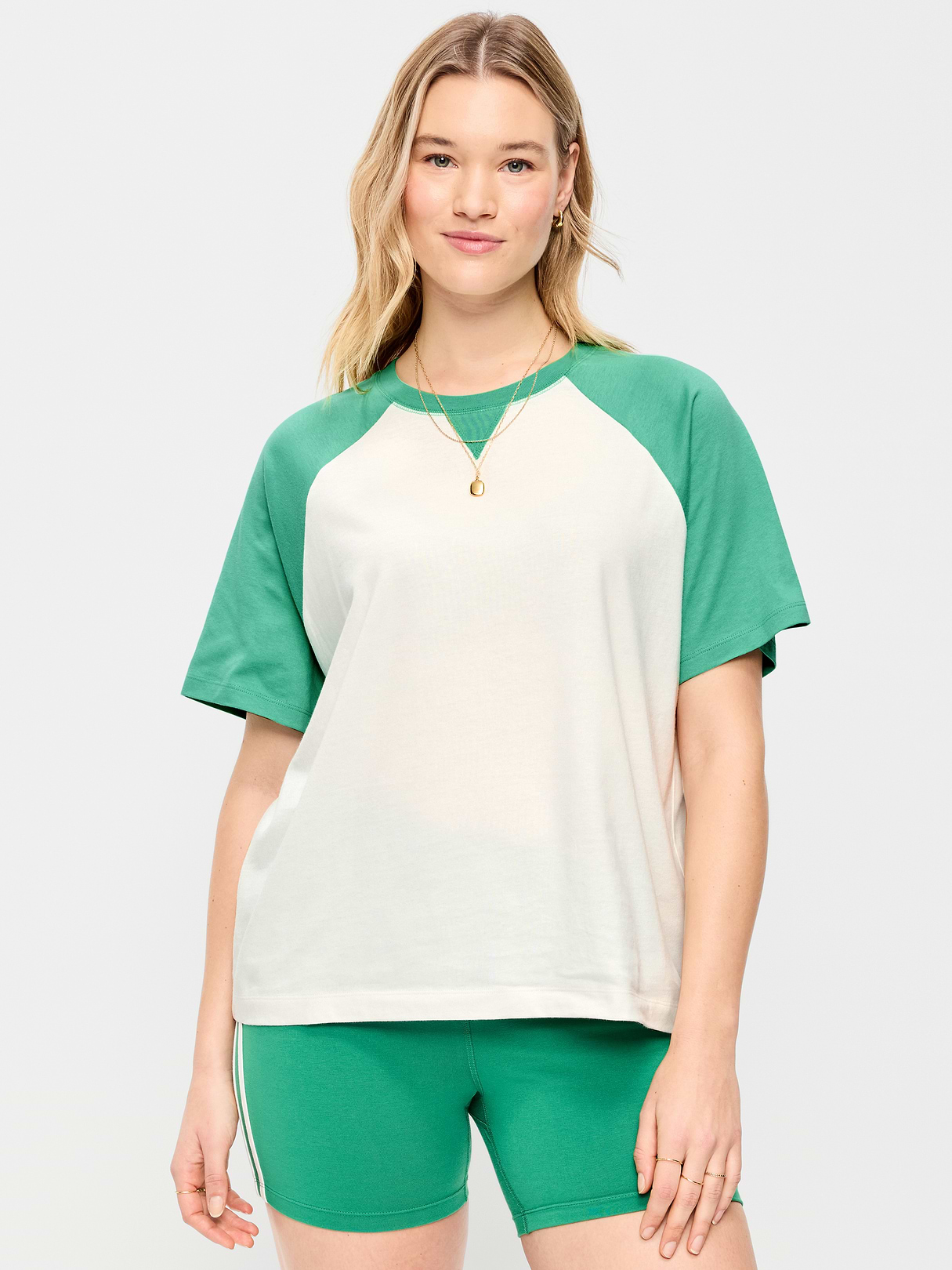 Vintage Crew-Neck Raglan T-Shirt - Chrysolite
