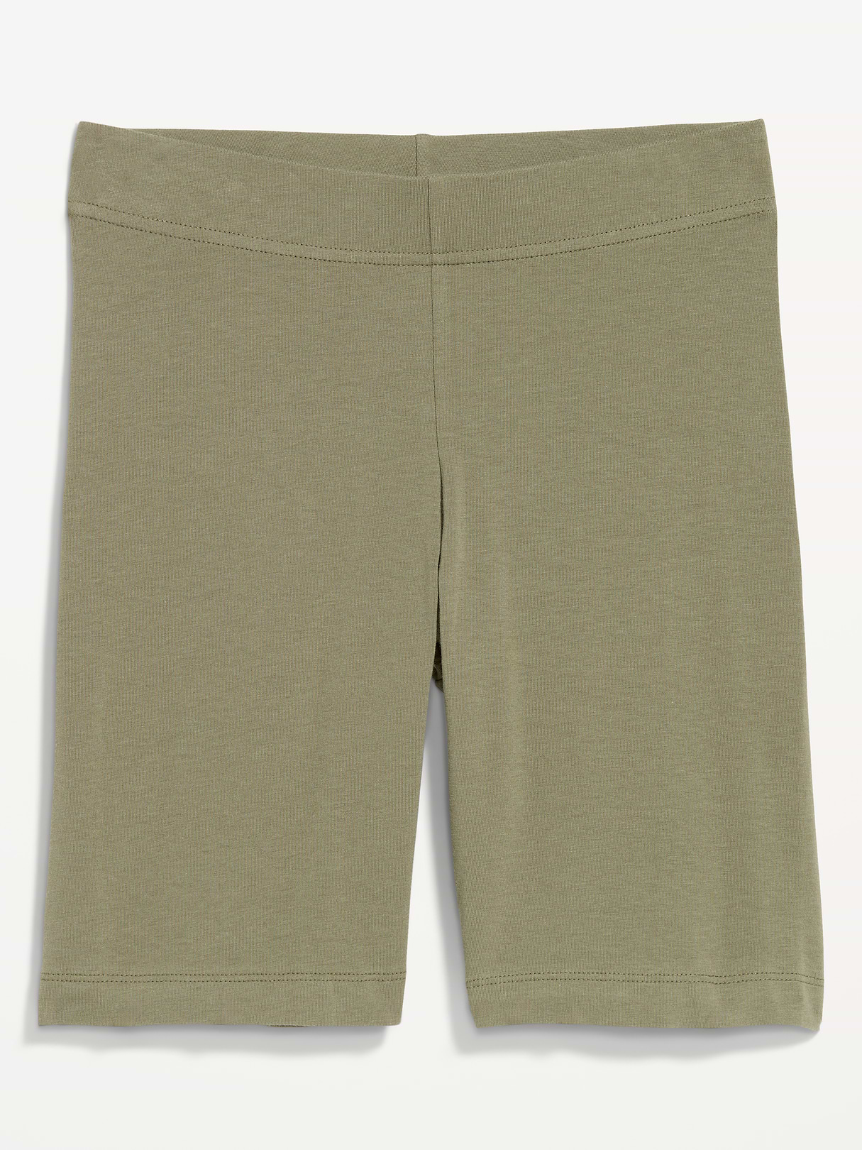 High-Waisted Cotton Biker Shorts -- 8-inch inseam - Stone Wall
