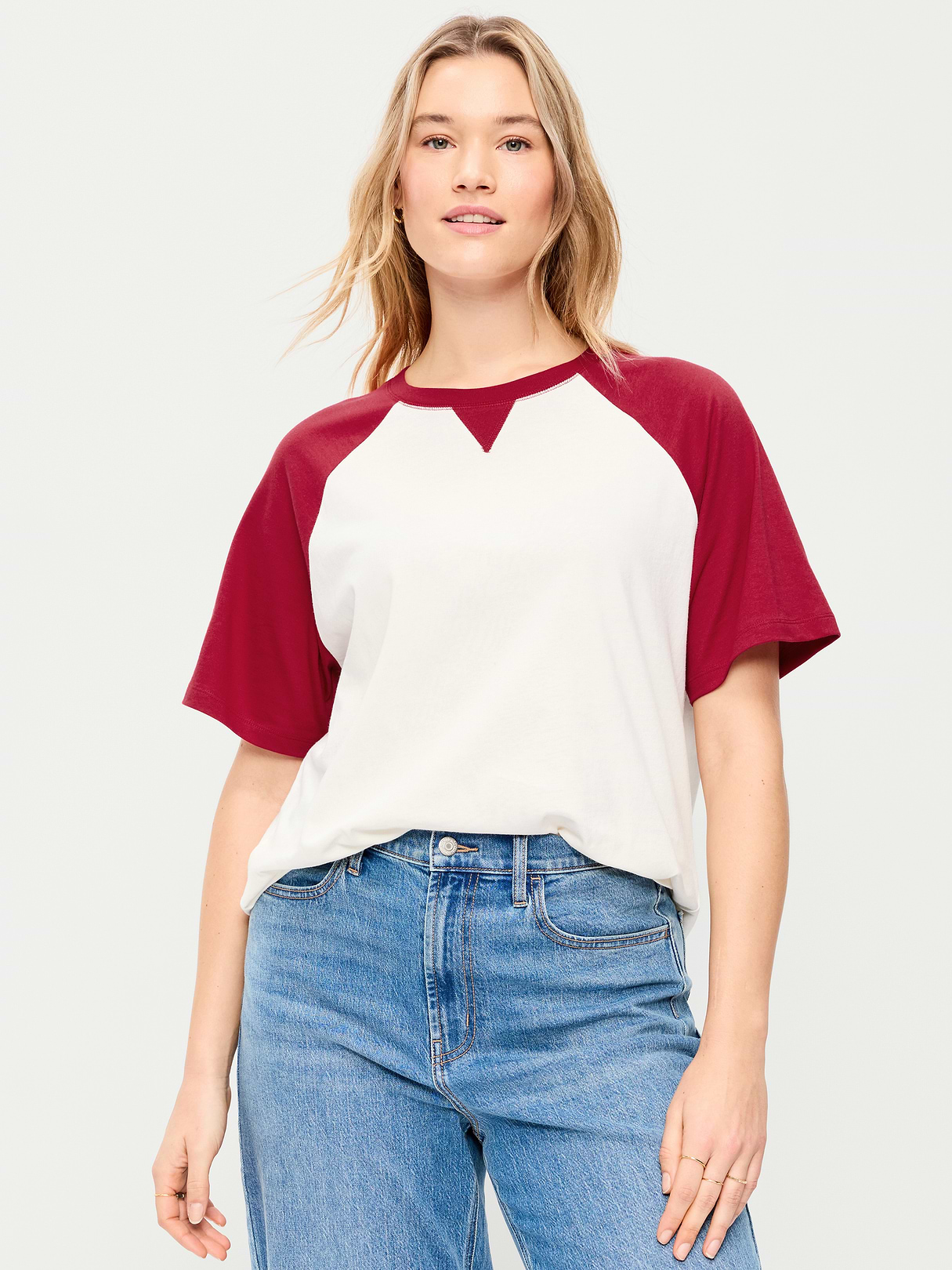 Vintage Crew-Neck Raglan T-Shirt - Annatto