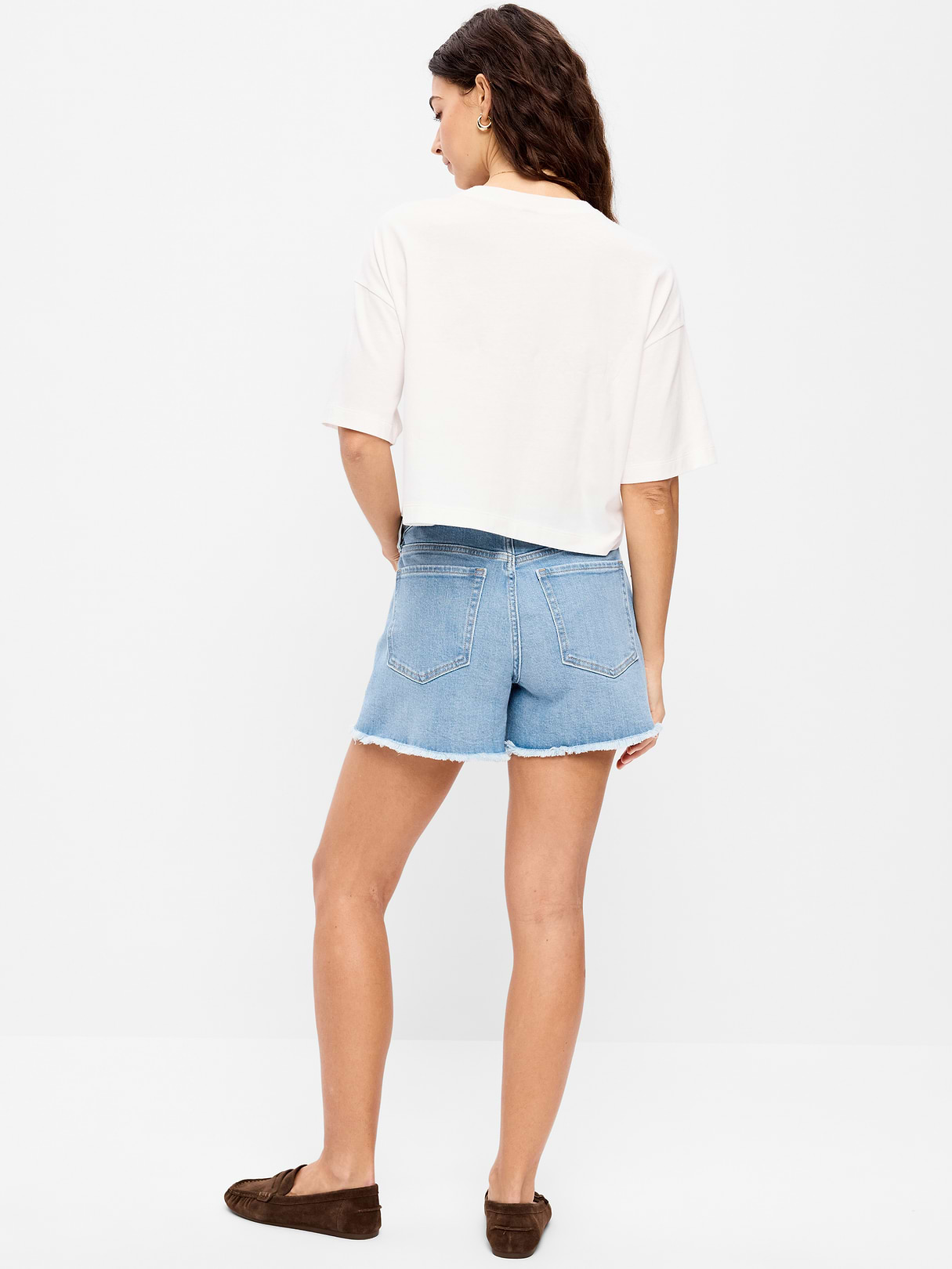 High-Waisted OG Jean Shorts -- 4-inch inseam - Indigo Shreds