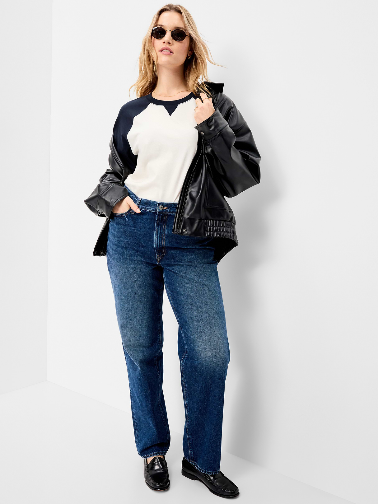 Vintage Crew-Neck Raglan T-Shirt - In the Navy