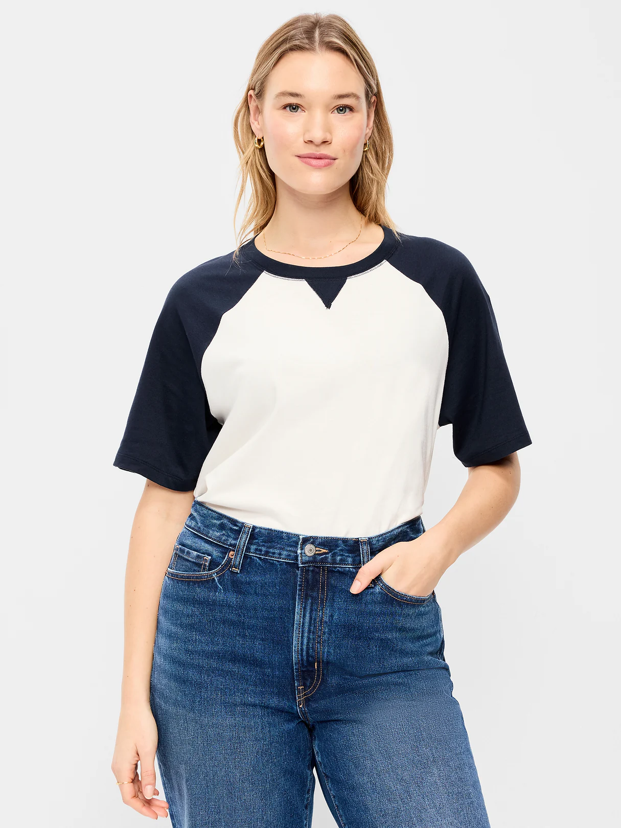 Vintage Crew-Neck Raglan T-Shirt - In the Navy
