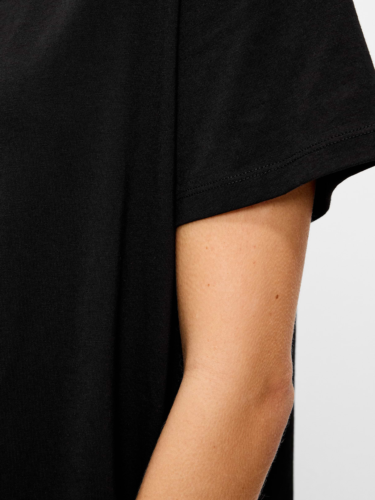 Vintage Crew-Neck Mini T-Shirt Dress - Black Jack