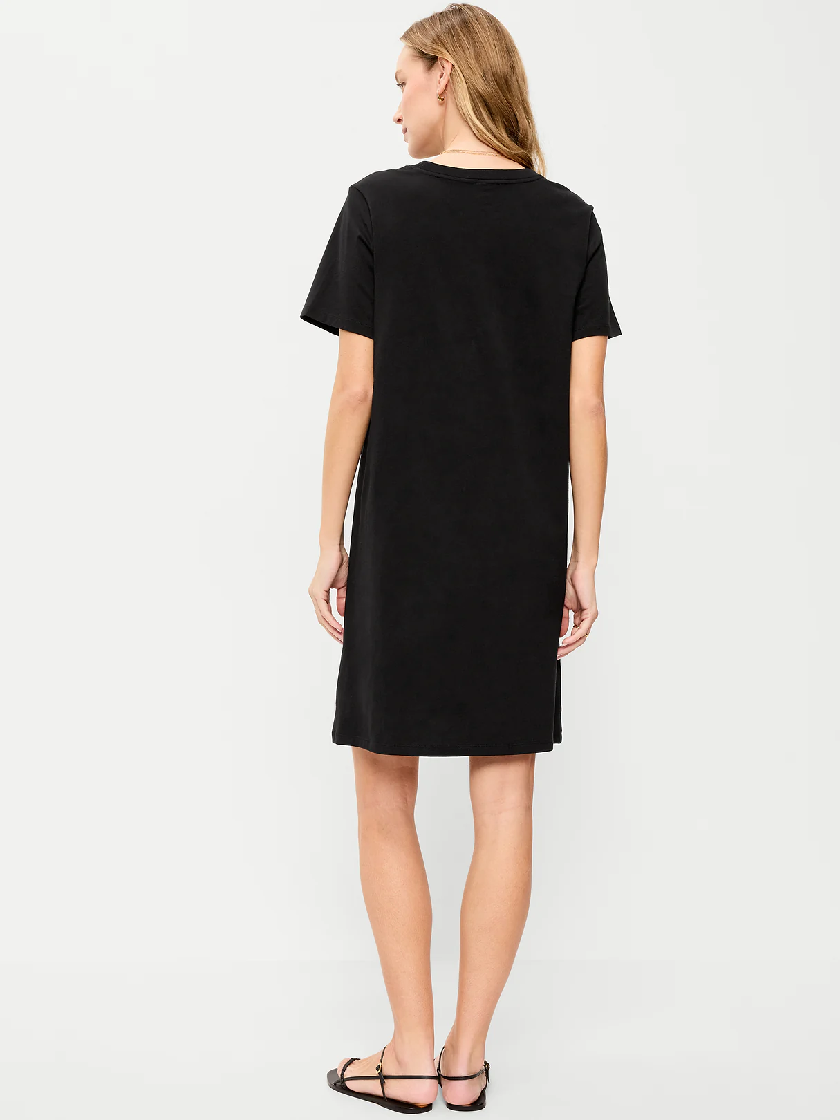 Vintage Crew-Neck Mini T-Shirt Dress - Black Jack