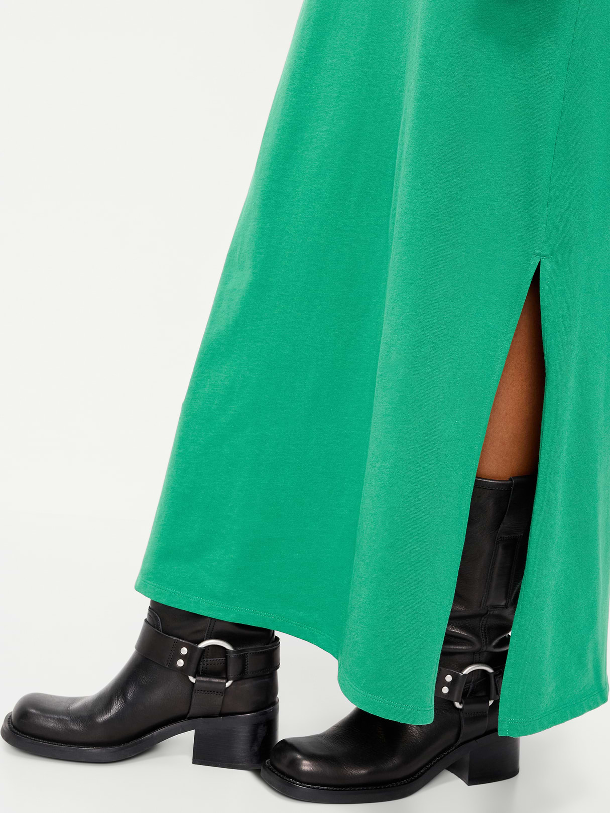 Vintage Crew-Neck Maxi Dress - Emerald Pigment